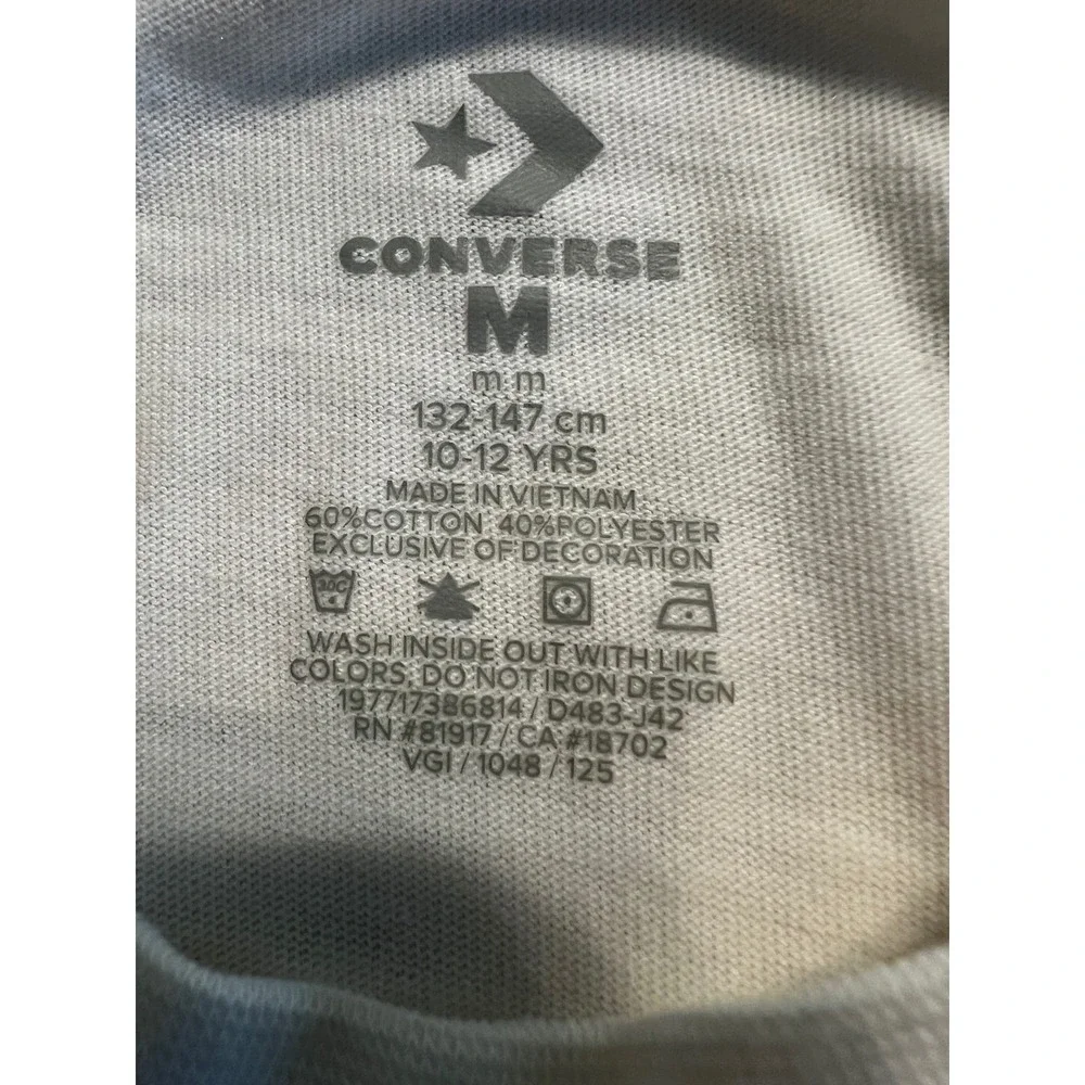 Converse Chuck Taylor All Star Kids Boys Cream Graphic T-Shirt Size M 10-12 YRS